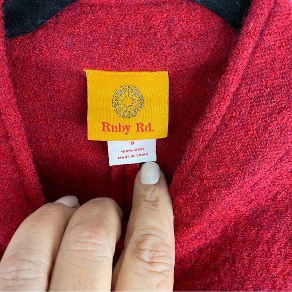 VTG Ruby Rd. Women’s Red 100% Wool Classic Button Coat/Jacket Blazer Sz S - Picture 4 of 12